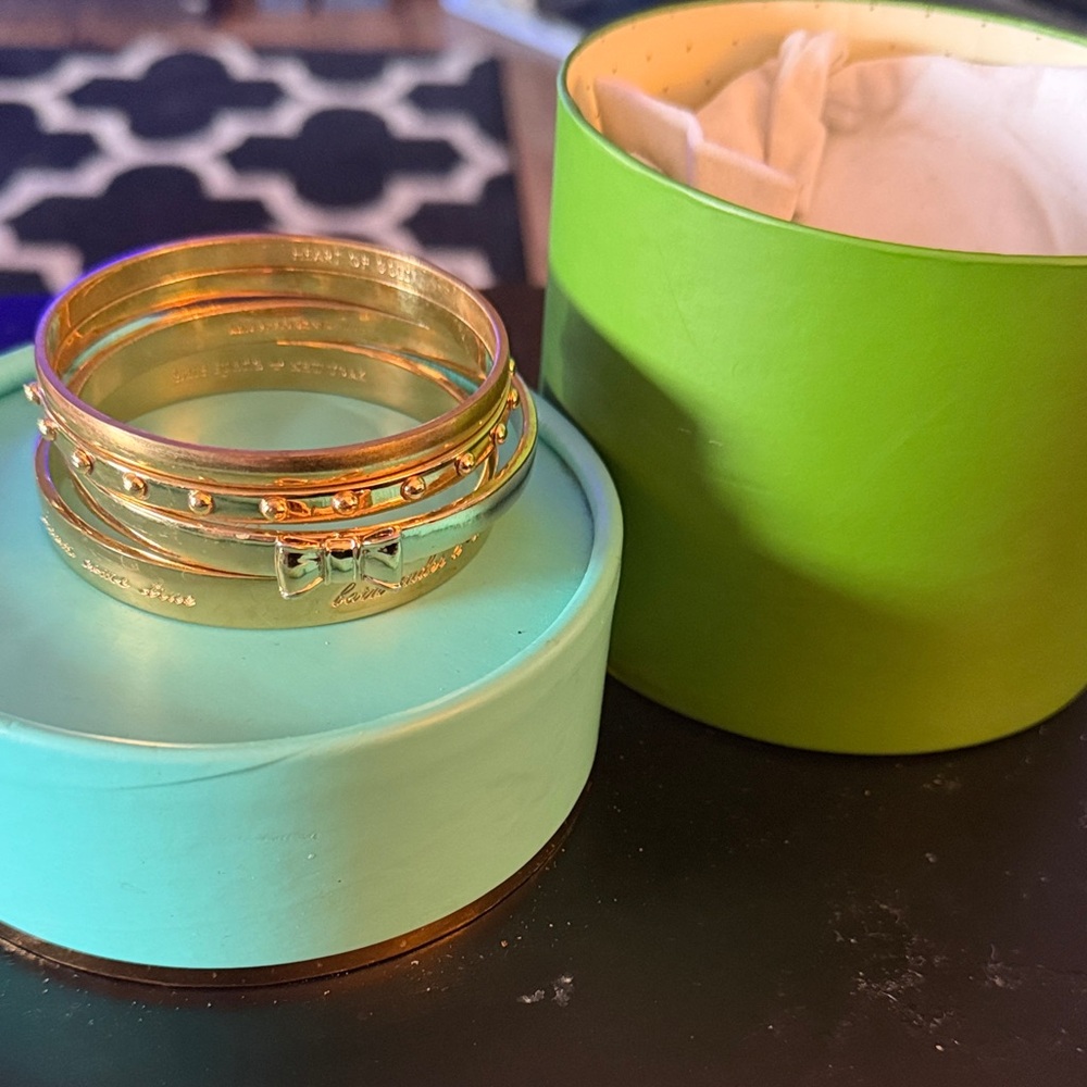 Kate Spade Gold Bangle Set with Bow Detail